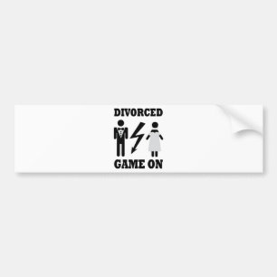 divorced game on icon bumper sticker