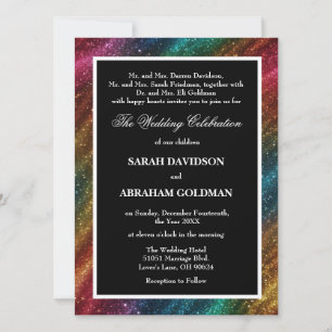 Divorced Parents Rainbow Wedding Invitations