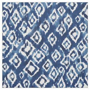 DIVVY UP DIAMONDS Geo Indigo Boho Ikat Fabric
