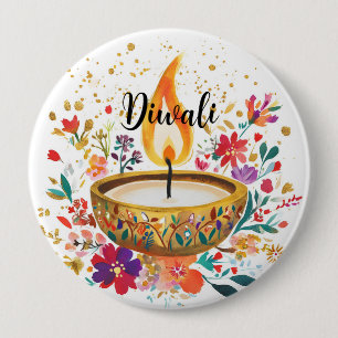 Diwali 10 Cm Round Badge