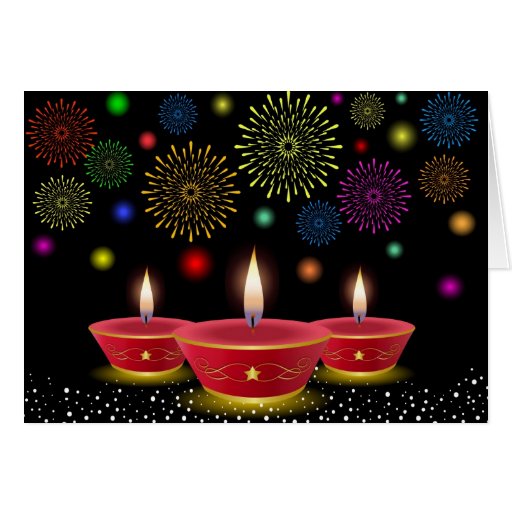 Image of Diwali Celebrations with Glowing Lamps & Fireworks