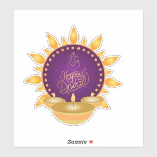 Diwali Custom-Cut Vinyl Sticker 