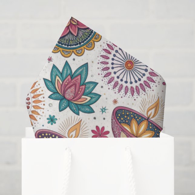 Diwali Designs and Patterns Tissue Paper (Gift Bag)