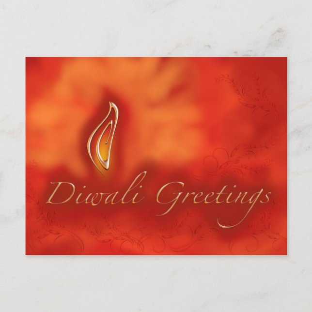 Diwali Devali Light Greetings - Warm Greeting Card (Front)