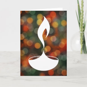 diwali diya bokeh lights card