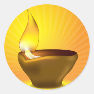 Diwali Diya - Oil lamp for dipawali celebration Classic Round Sticker