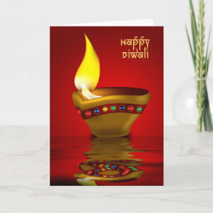 Diwali Diya - Oil lamp illustration Card
