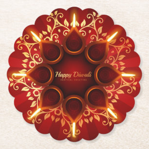 Diwali Diya Paper Coaster