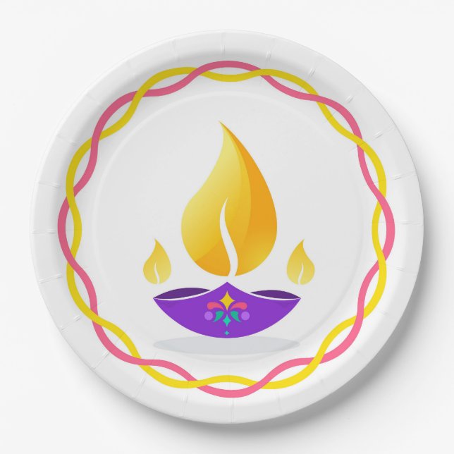 Diwali Diya Paper Plate (Front)