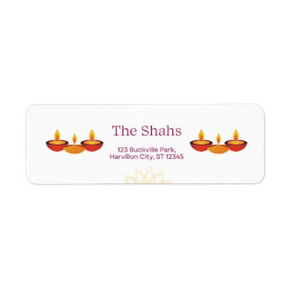 Diwali Diya Return Address Labels 