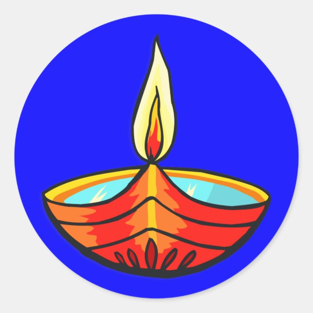 Diwali Festival Lights Classic Round Sticker (Front)