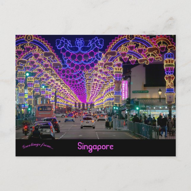 Diwali Festival Little India Singapore Postcard (Front)