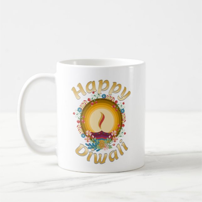 Diwali Festival of Lights Hindu Sikh Jain Coffee Mug (Left)
