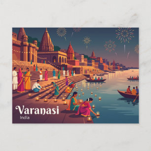 Diwali Festival, Varanasi India Postcard