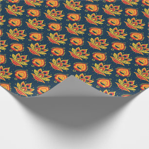 Diwali Flame Lotus Harmony Wrapping Paper