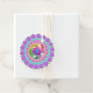 Diwali glitter lotus rangoli favour tags