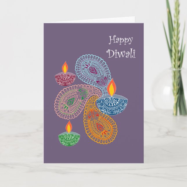 Diwali Greeting - Paisleys Card (Front)