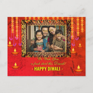  Diwali greeting traditional photo  Card