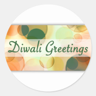 diwali greetings (bokeh) classic round sticker