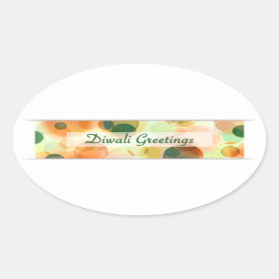 diwali greetings (bokeh) oval sticker