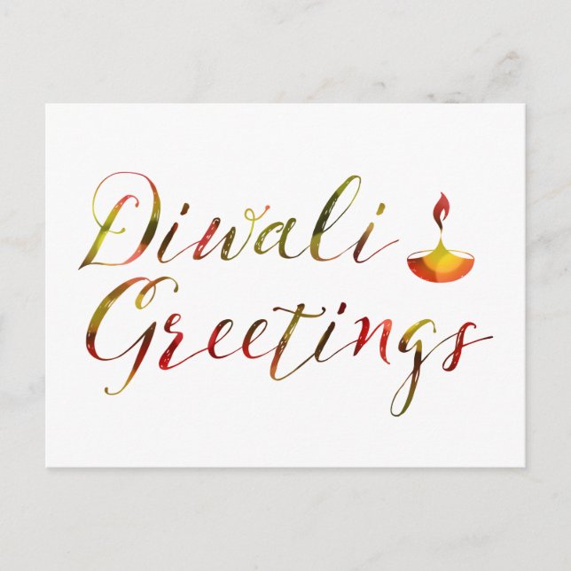 diwali greetings bokeh postcard (Front)