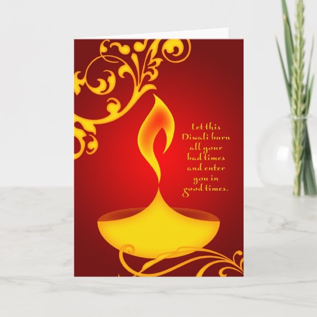 diwali greetings : elegant light card (Front)