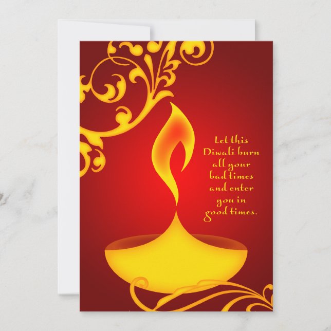 diwali greetings : elegant light card (Front)