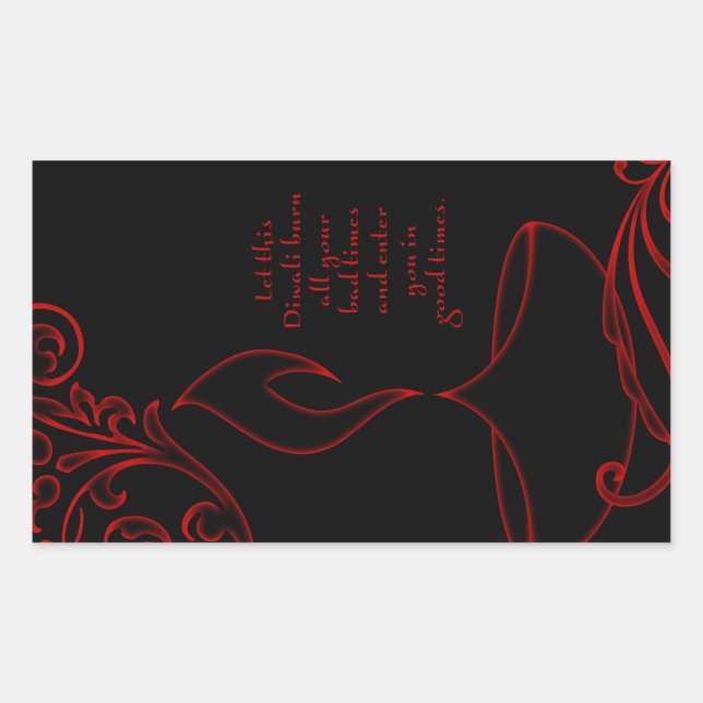 diwali greetings (elegant light) rectangular sticker (Front)
