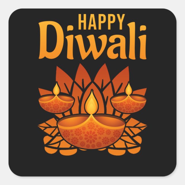 Diwali Happy Diwali Square Sticker (Front)