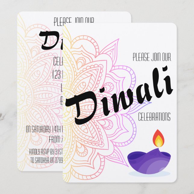 Diwali Invitation (Front/Back)