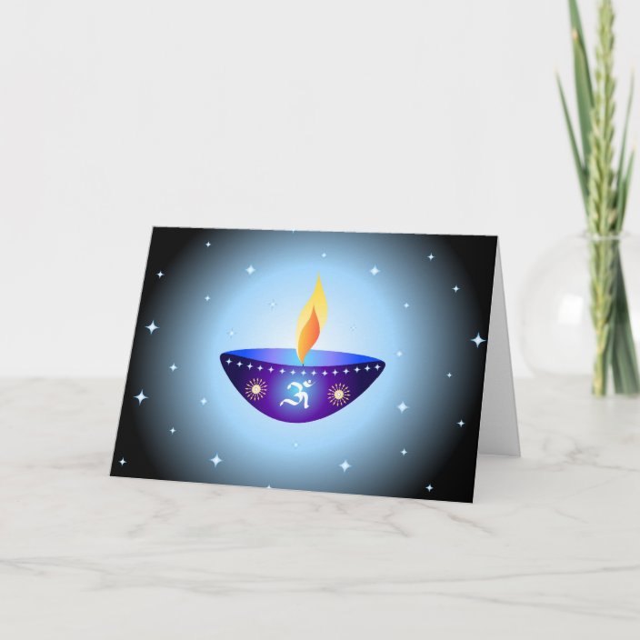 Diwali lamp Card Zazzle.co.uk