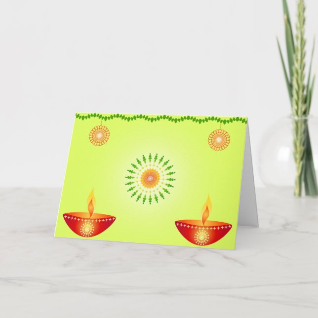 Diwali lamps - Card (Front)