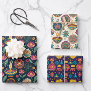Diwali Lights and Lamps Wrapping Paper Sheet