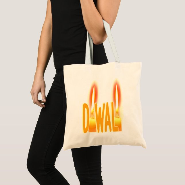 Diwali Lights Funny Candlelight Typography Tote Bag (Front (Product))