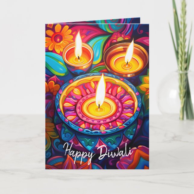 Diwali Radiance: A Fusion of Traditions Holiday Card (Front)