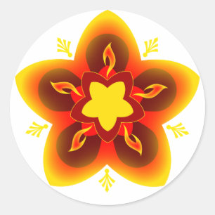 diwali rangoli classic round sticker