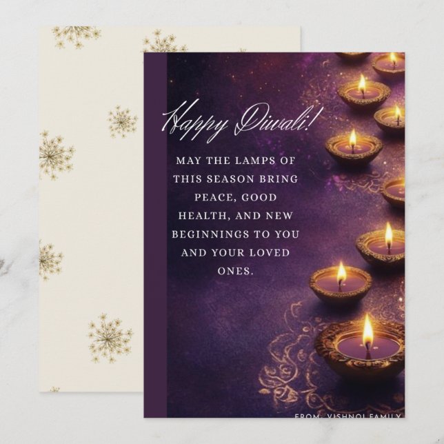 Diwali Season Holiday Card (Front/Back)