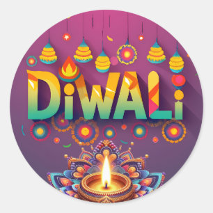 Diwali special classic round sticker