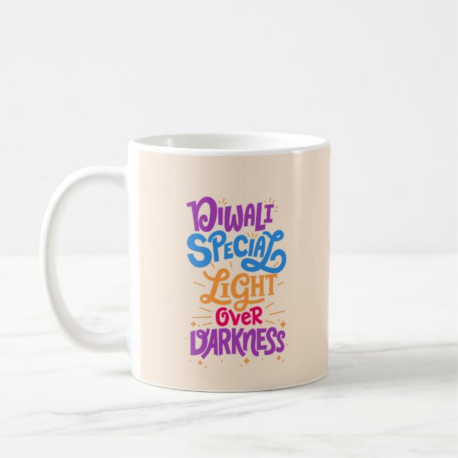 Diwali special light over darkness festive coffee mug (Left)