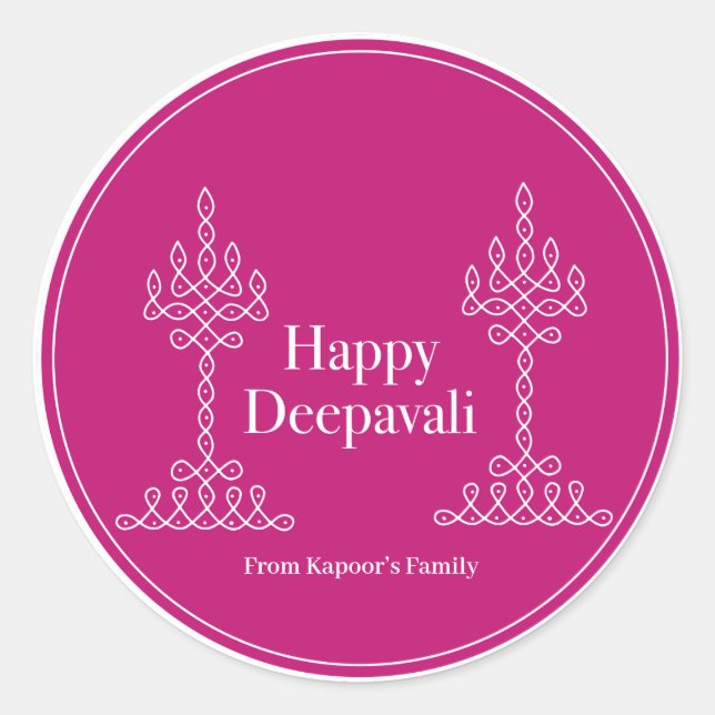 Diwali stickers personalised for gifts pack of 20 (Front)