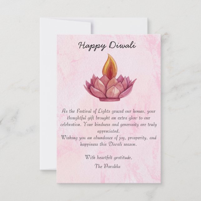 Diwali Thank you card (Front)