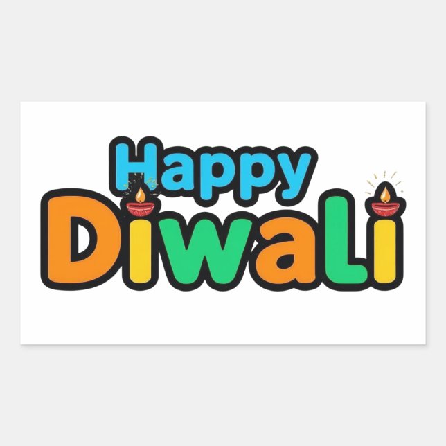 Diwali – The Colourful Festival of Light and Joy Rectangular Sticker (Front)