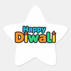 Diwali – The Colourful Festival of Light and Joy Star Sticker