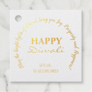 Diwali Wishes Typography Handwriting Elegant Favour Tags