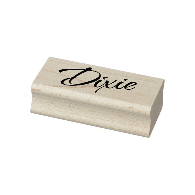 Dixie name cursive script signature rubber stamp Zazzle