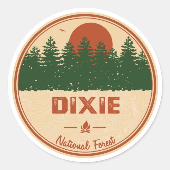 Dixie National Forest Classic Round Sticker (Front)
