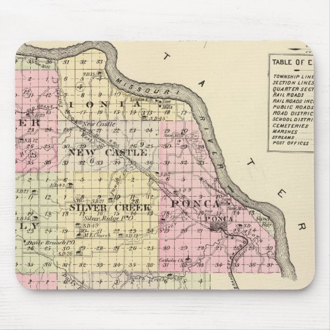 Dixon County, Nebraska Mouse Mat (Front)