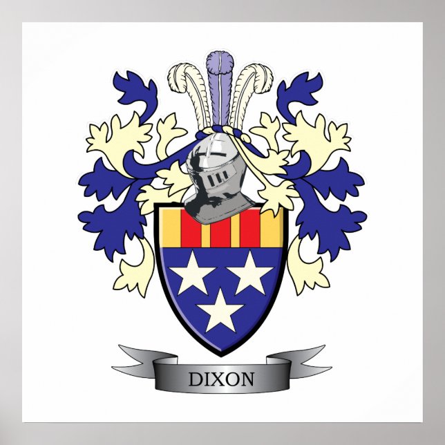 Dixon Family Crest Coat of Arms Poster (Front)