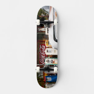 Dixon, New Mexico, United States. Vintage car Skateboard