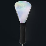 DIY 3-D White Monogram in Circle, Iridescent Glass Golf Head Cover<br><div class="desc">Personalise this 3-D White Monogram in Circle on Iridescent Glass background. Click “Customise” to change colours and type styles.</div>